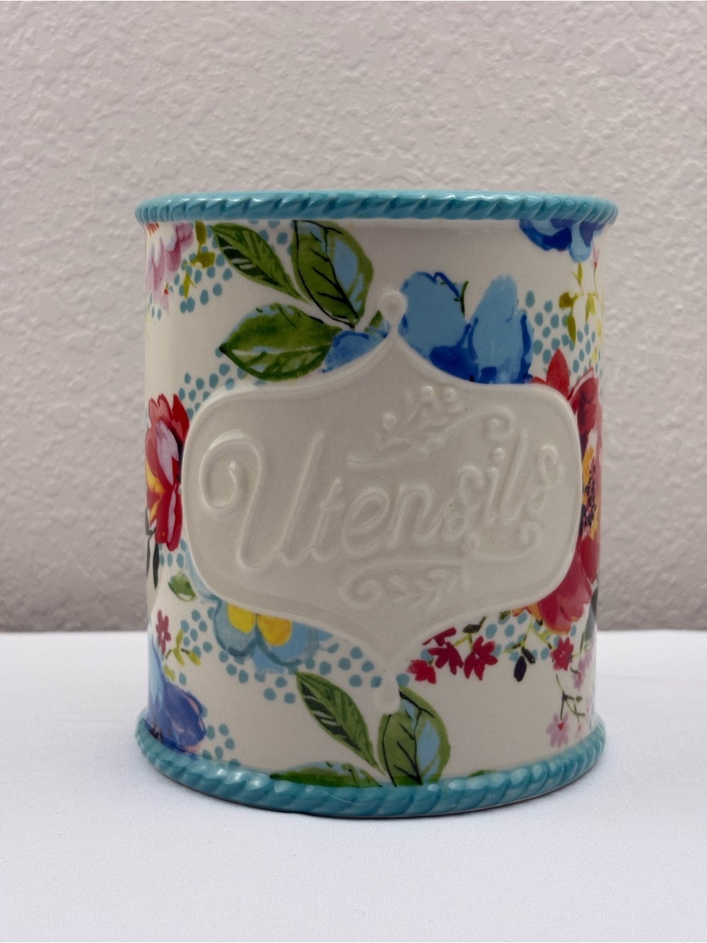 The Pioneer Woman Melody Floral Stoneware Utensil Holder